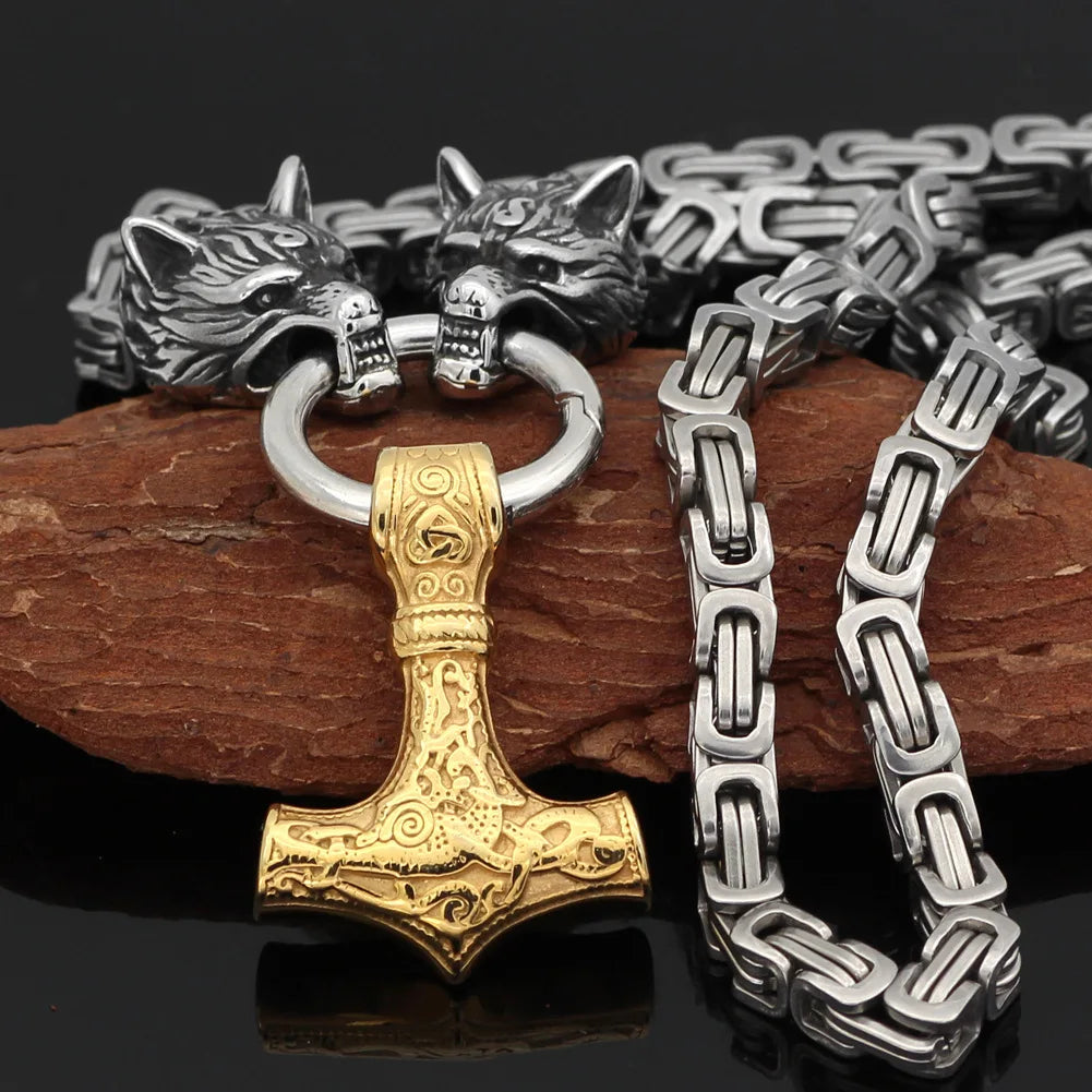 Fashion Viking style Thor hammer pendant necklace in USA