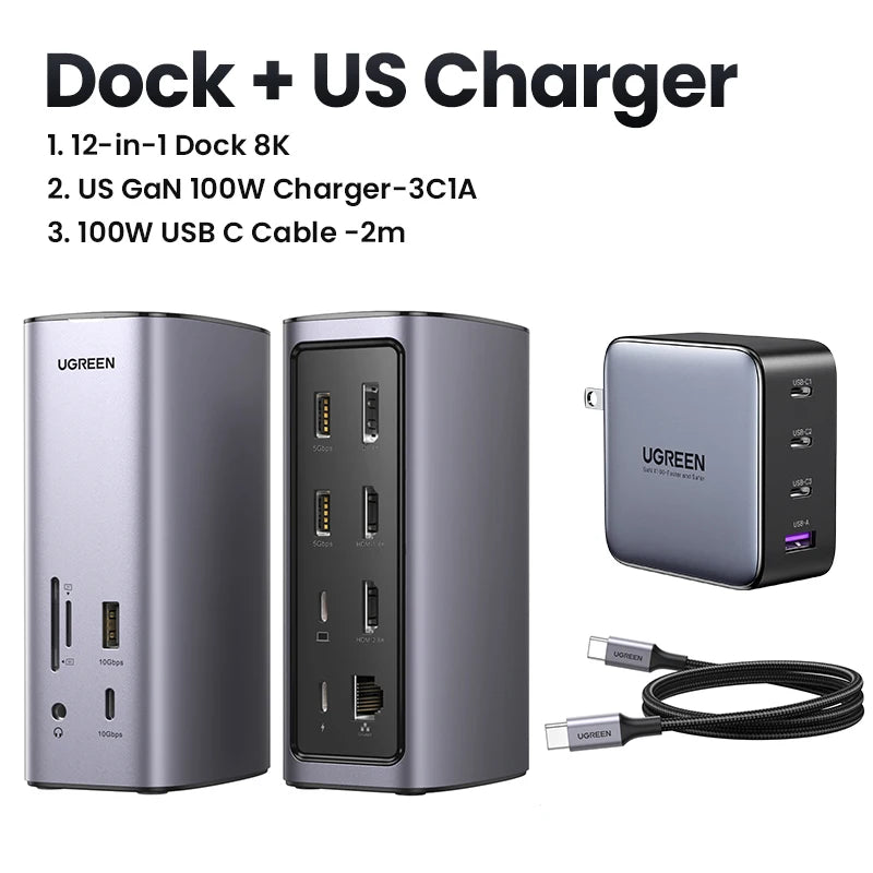 UGREEN Docking Station 12-IN-1 USB C to 8K HDMI DisplayPort in USA.