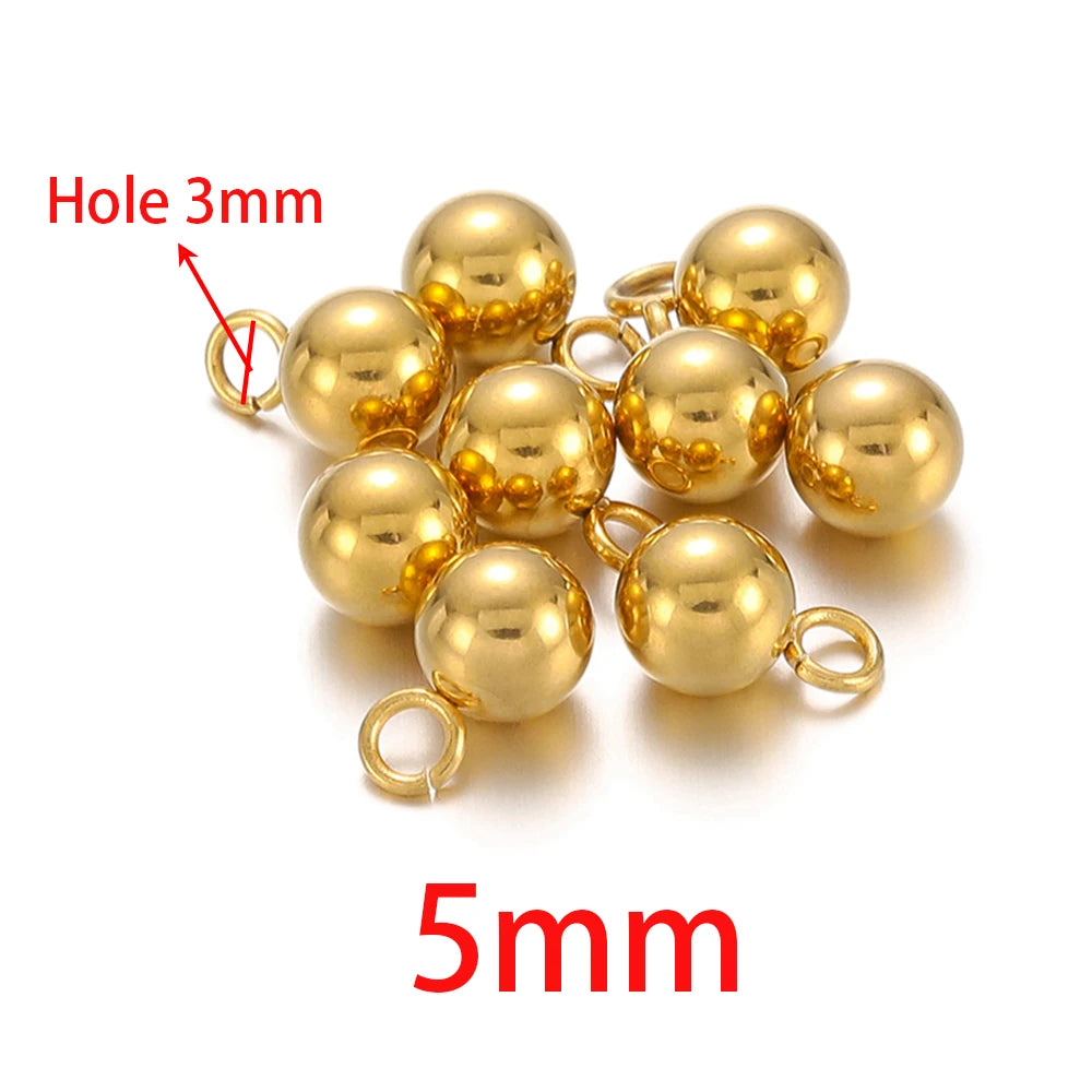 Stainless Steel Solid Ball Beads Charms Pendants for Necklaces in USA.