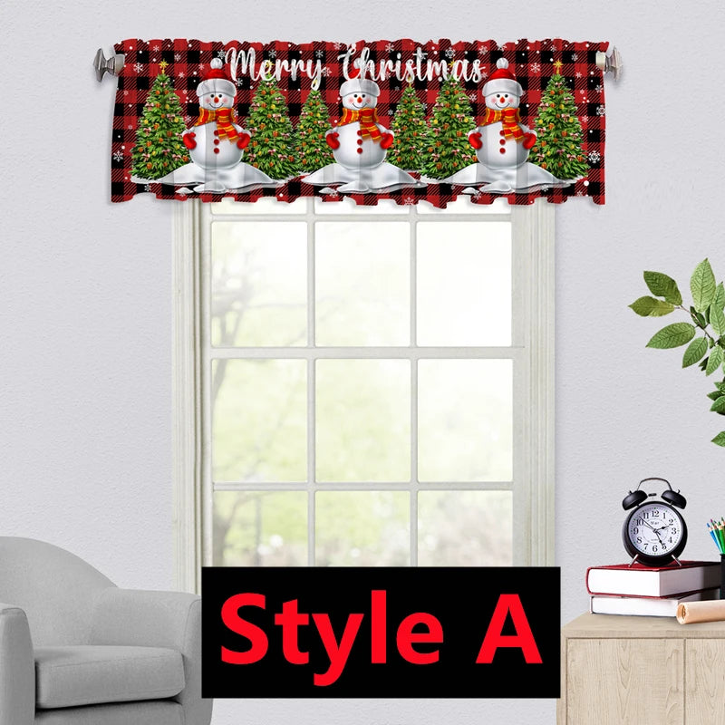 Christmas Window Curtain Christmas Valance Decoration Bedroom in USA