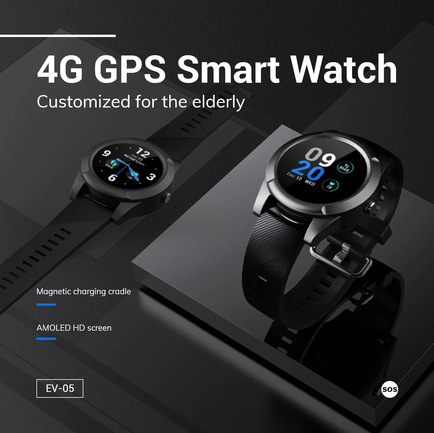 Family Connect Senior Watch, 4G LTE Fall Detection Elderly in USA.