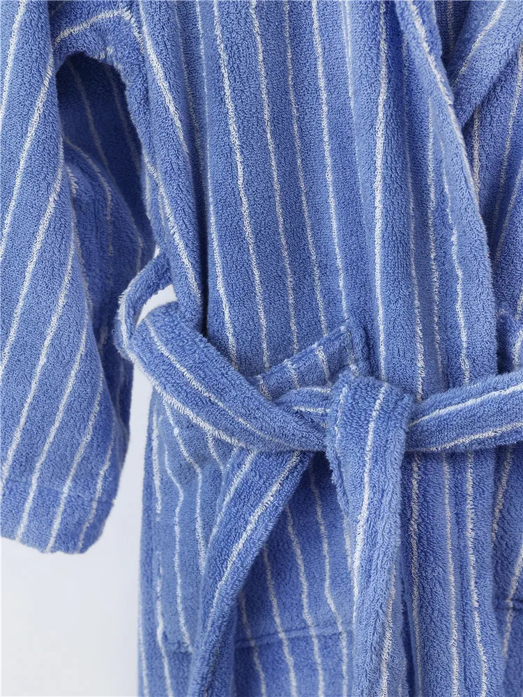 Fashion Striped Bathrobes Soft Cozy Absorbent Bath Towel