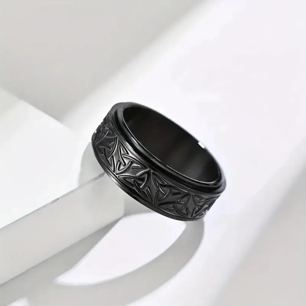 Viking Celtic Knot Rune Rotating Anxiety Joint Ring Men in USA