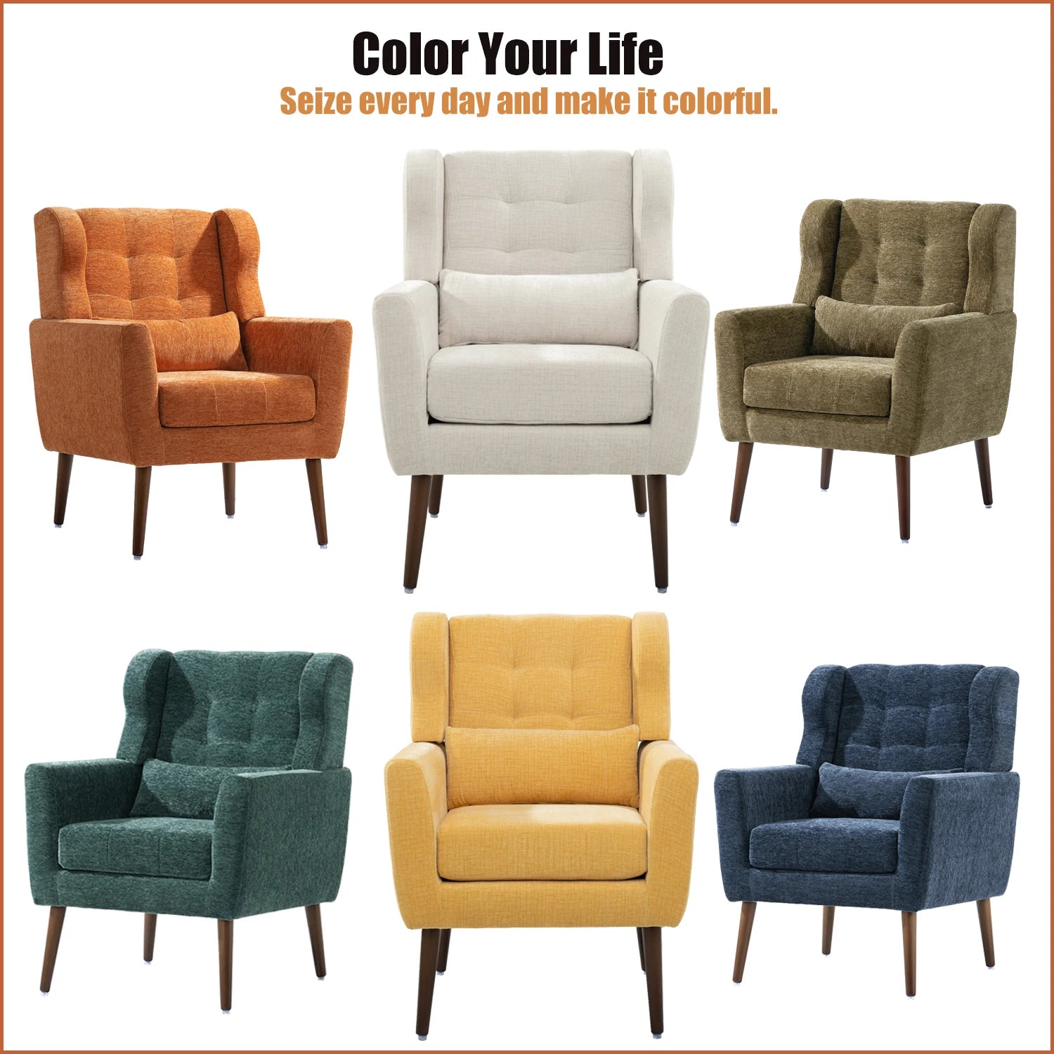 Modern Accent Chair,Chenille Arm Chair Living Room,in USA.