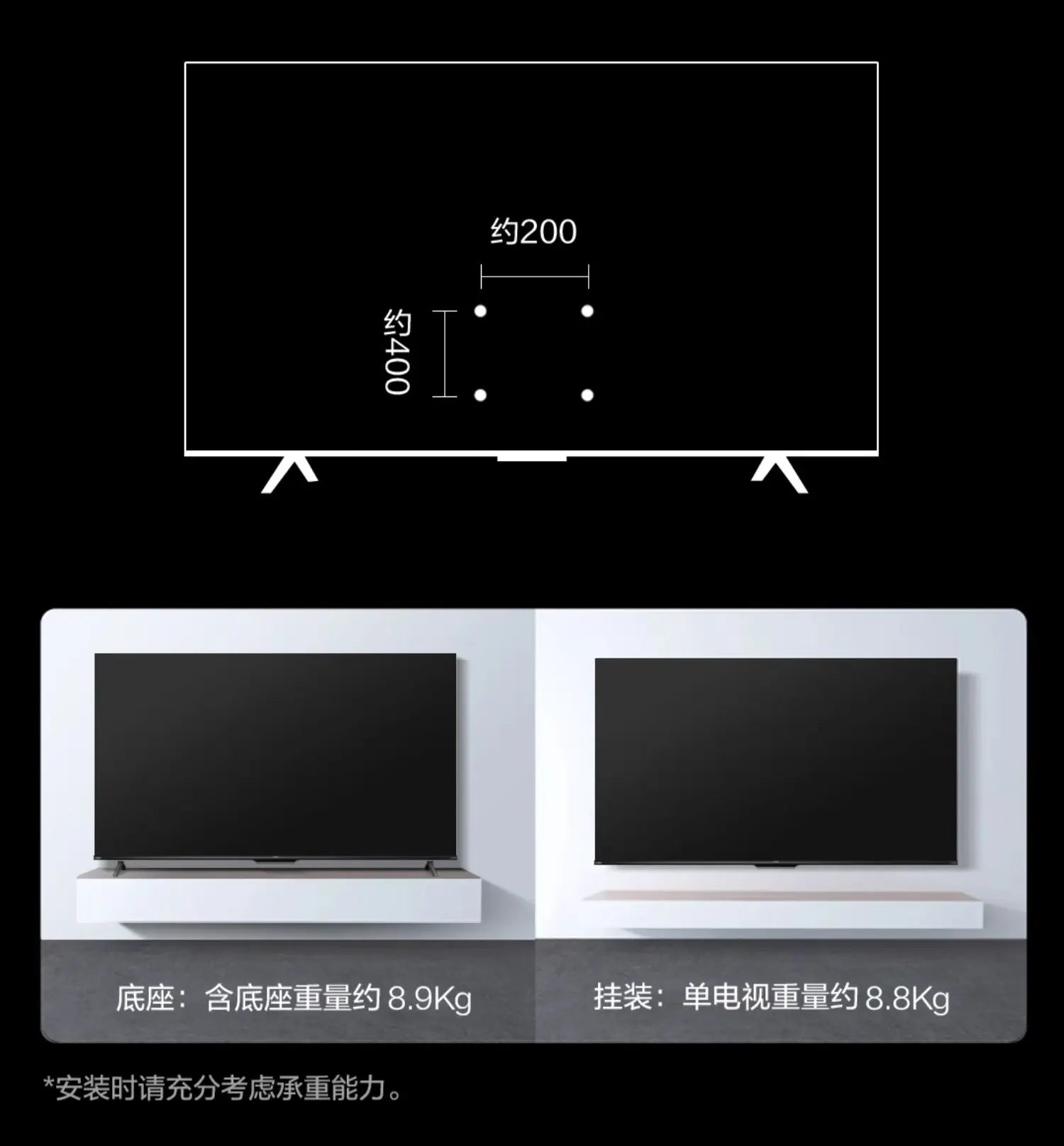 R50 Pro TV 50-Inch Full Screen 4K Smart Home LCD 55 New in USA.