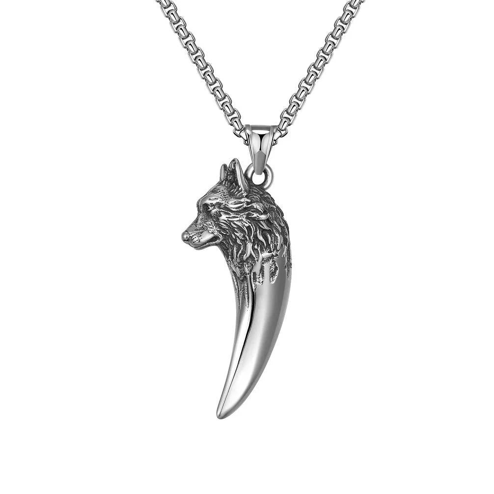 Men's Wolf Tooth Necklace Punk Rock Wolf Tooth Necklaces in USA