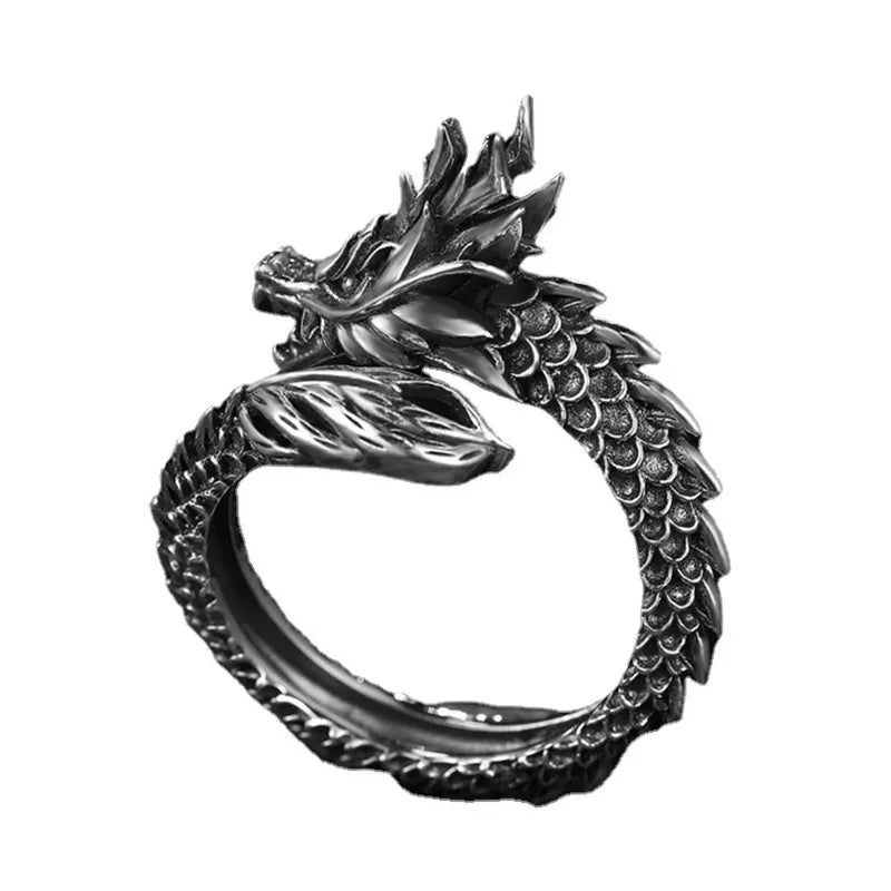 Jisensp Gothic Punk Dragon Ring Men Retro Viking Animal in USA