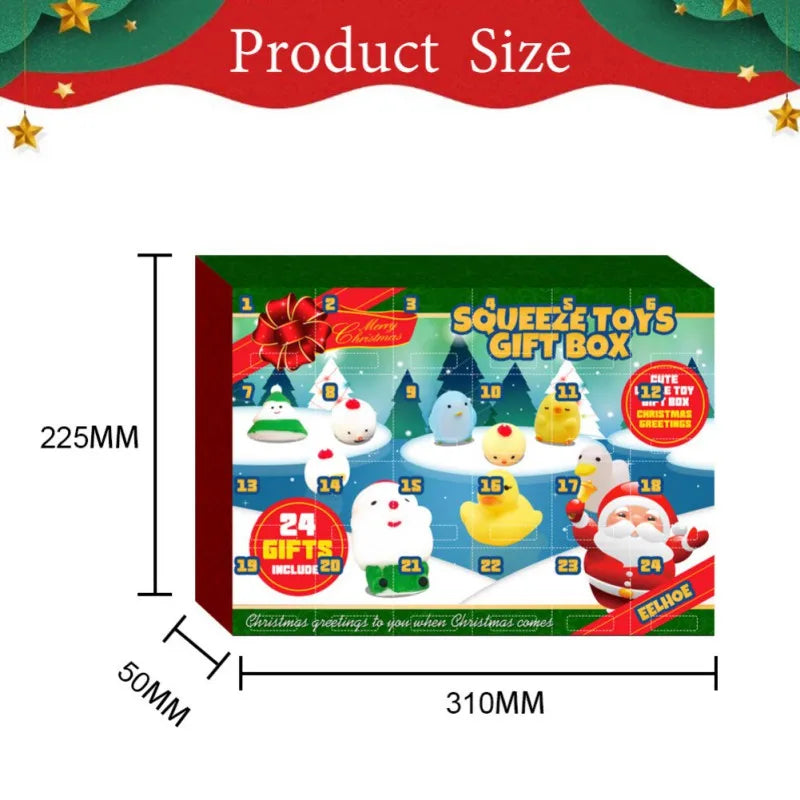 24 Days/set Squeeze Toys Christmas Countdown Advent Calendar Toy for K