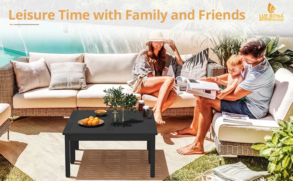 Outdoor Coffee Table Rectangle, HDPS Patio Coffee Tables IN USA.