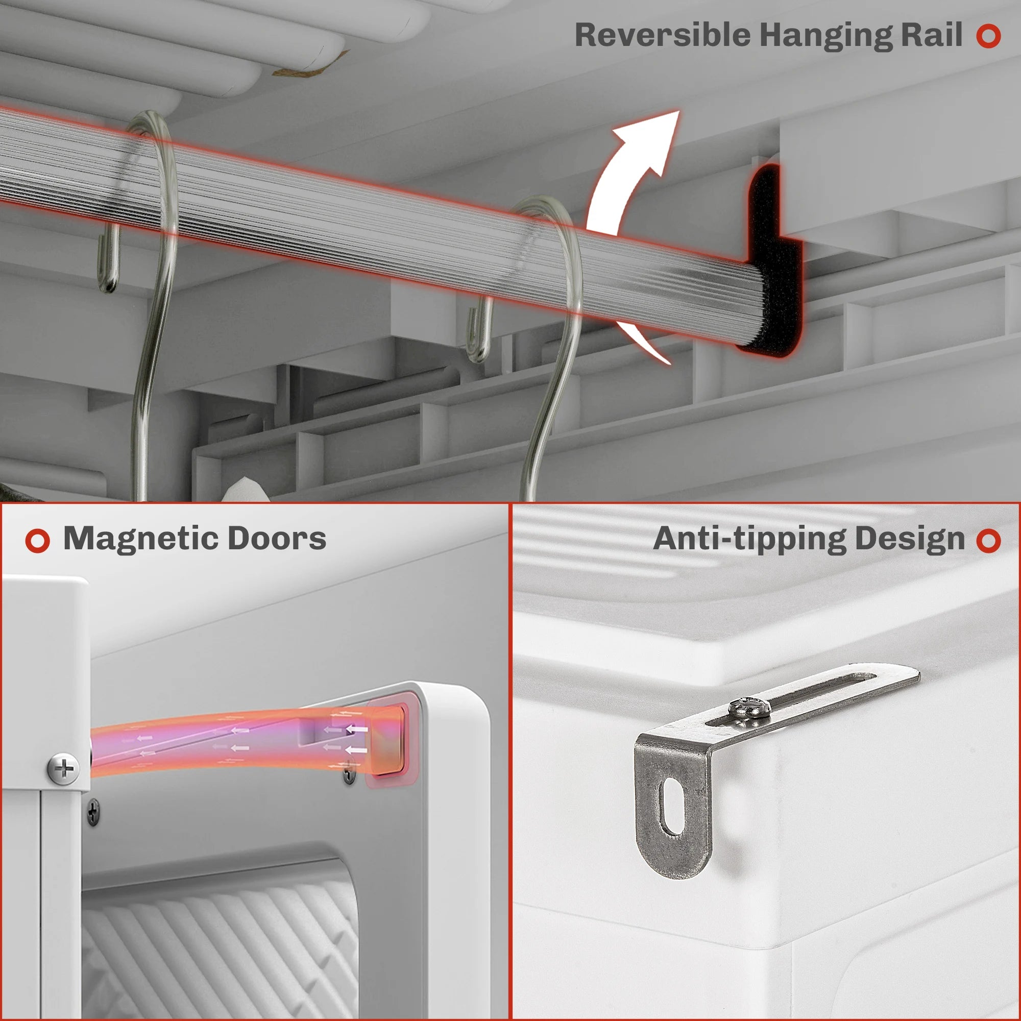 Portable Wardrobe Closet with Cube Compartments White IN USA.