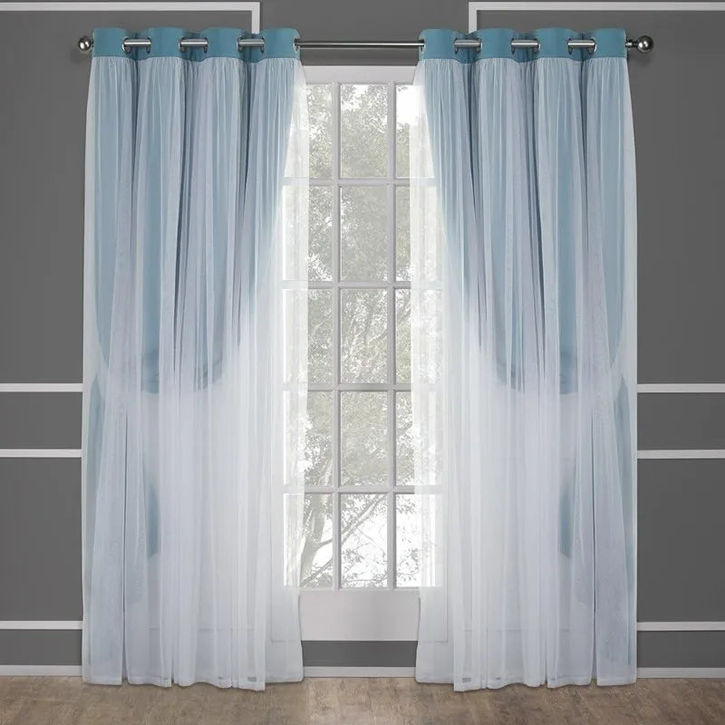 Layered Solid Room Darkening Blackout and Sheer Grommet in USA