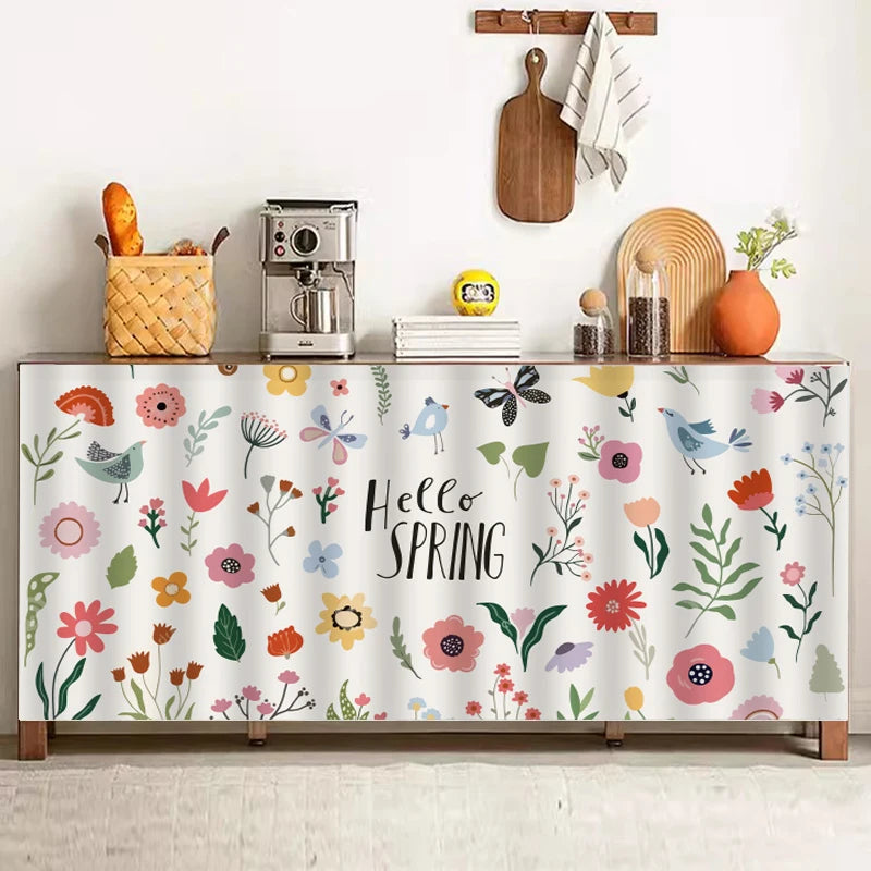 Floral Printed Cabinet Curtain Kitchen Cabinet Curtain in USA