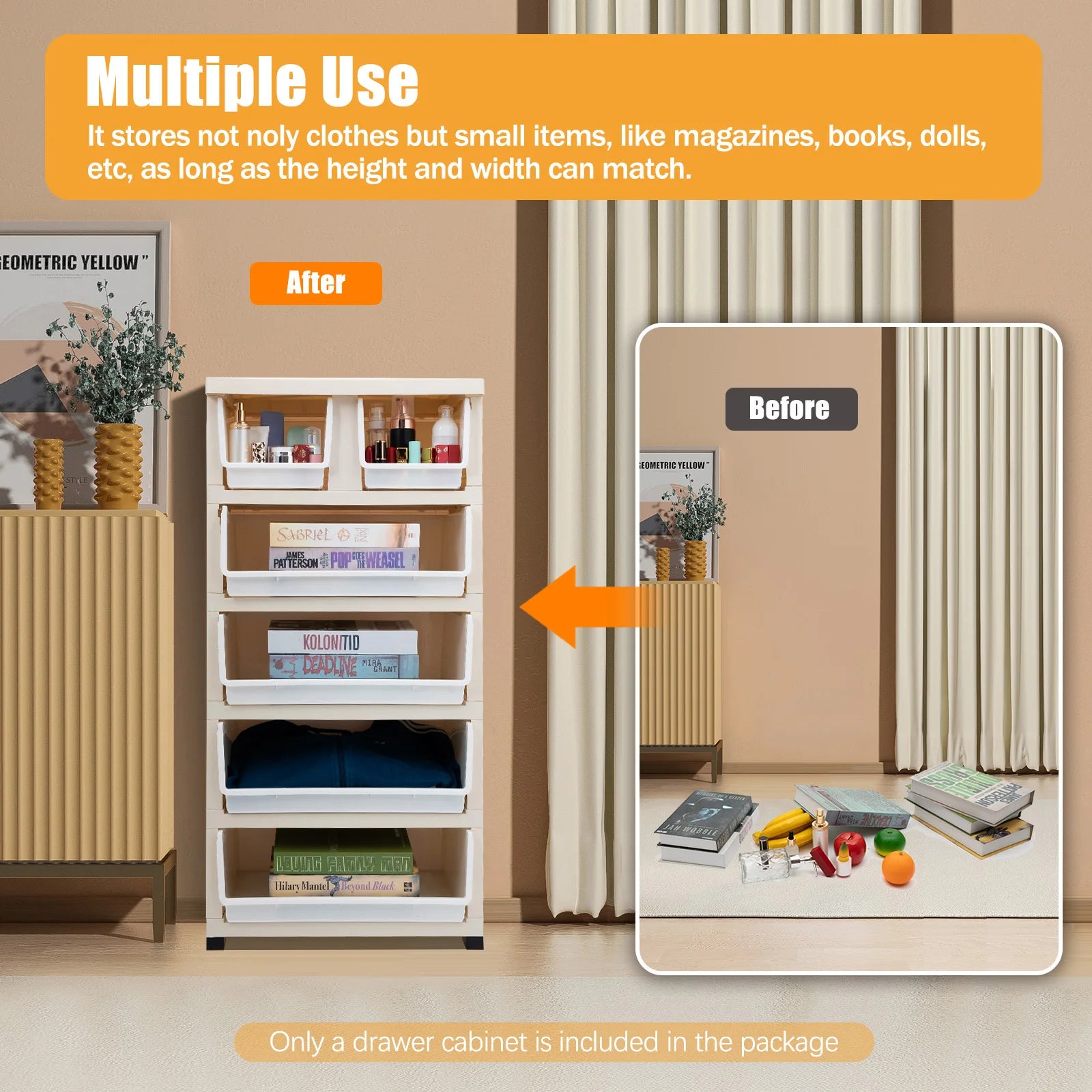 Cabinet Drawers Mobile Box Wardrobe Storage Rack IN USA.