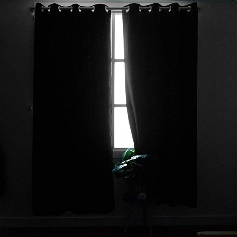 Black Blackout Thermal Insulated Curtains Living Room Bedroom in USA