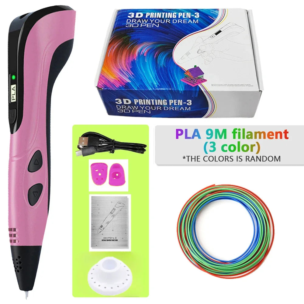 Printing Pen Set Kids Power Supply Pla Filament Travel Case in USA