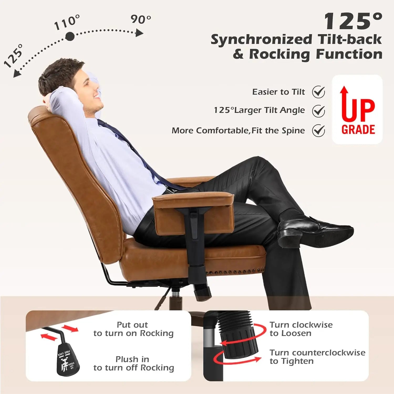 YAMASORO Ergonomic Executive Office Chair with Height-Adjustable in USA.