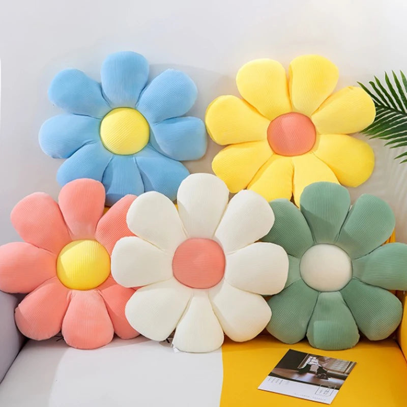 Flower-Shaped Little Daisy Throw Pillow Cushion Read in USA.