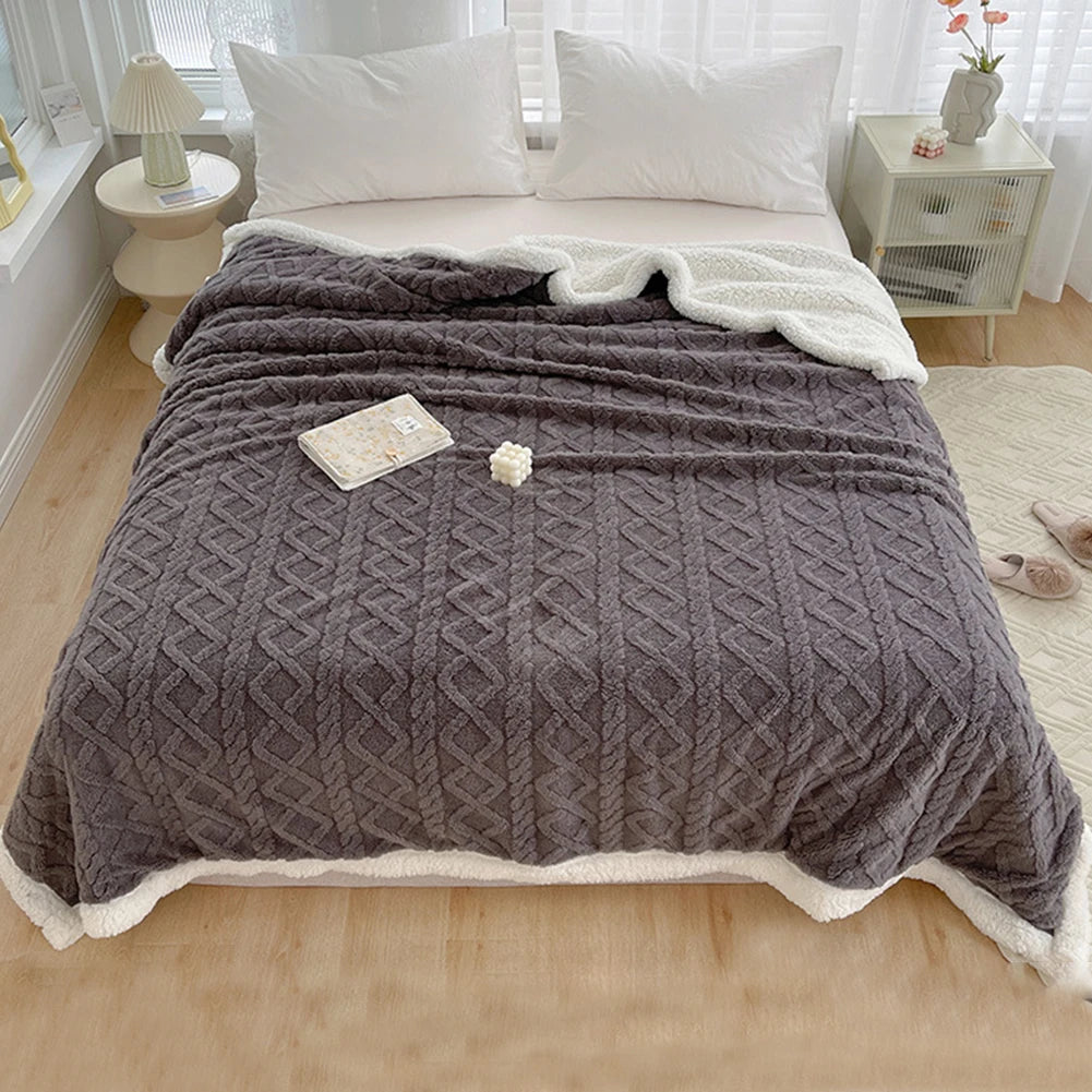 Thick Winter Warm Blanket Bed Artificial Lamb Cashmere in USA