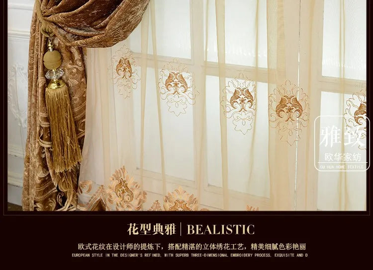 Embroidered Blackout Curtains Living Room Curtains in USA