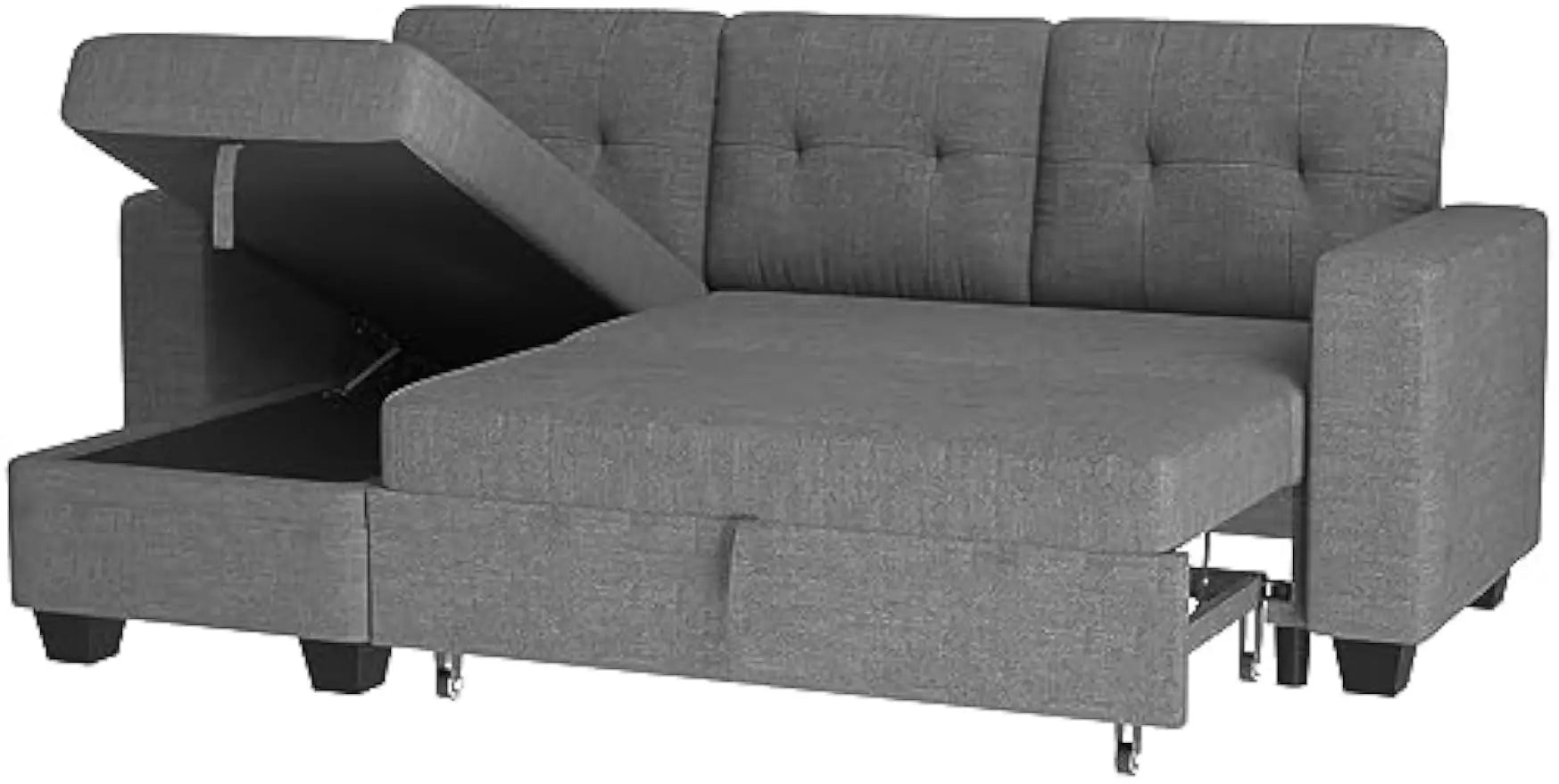 Sleeper Sofa Bed L Shaped Sectional Couch Reversible IN USA.