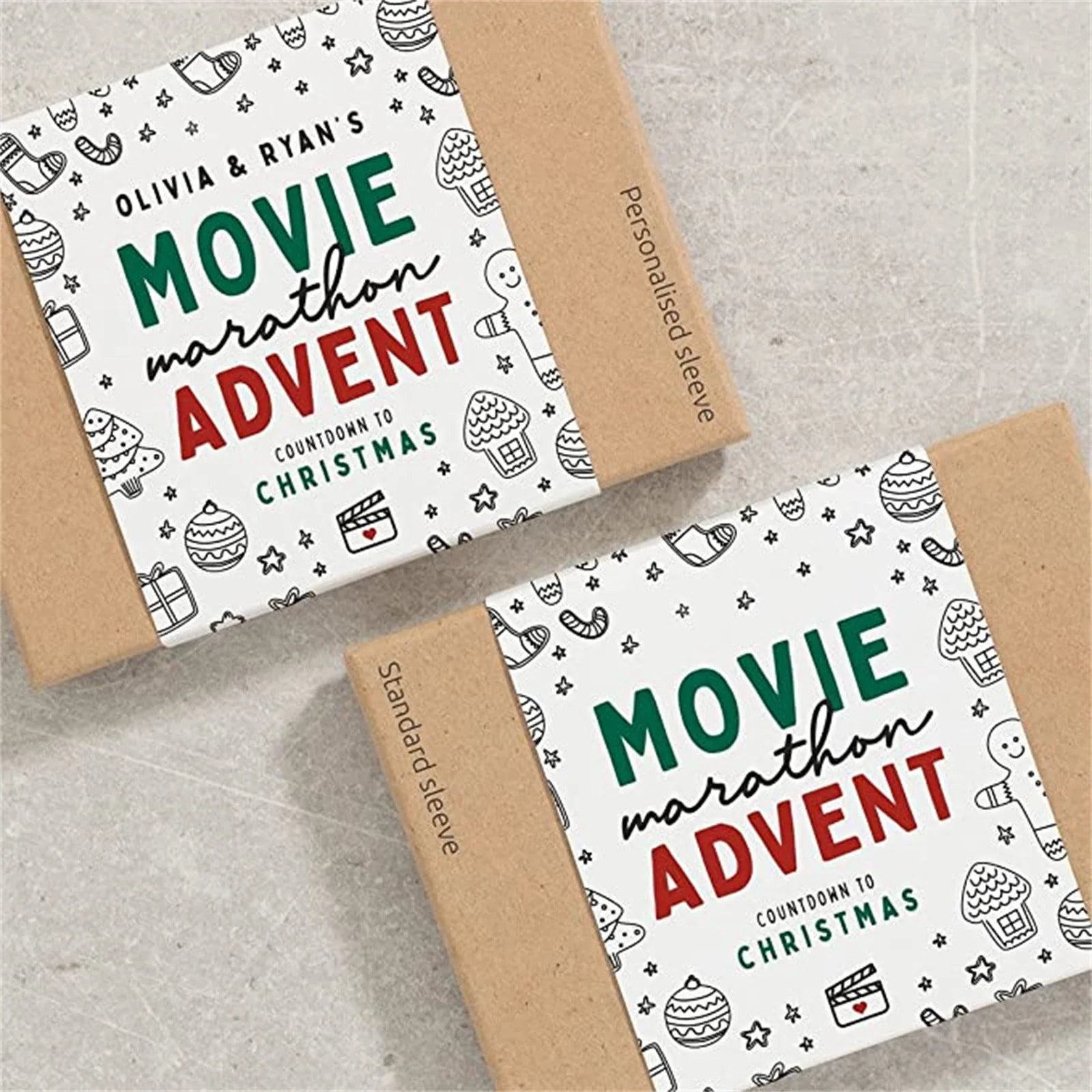 Christmas Advent Calendar Countdown Cards Gift for Adult