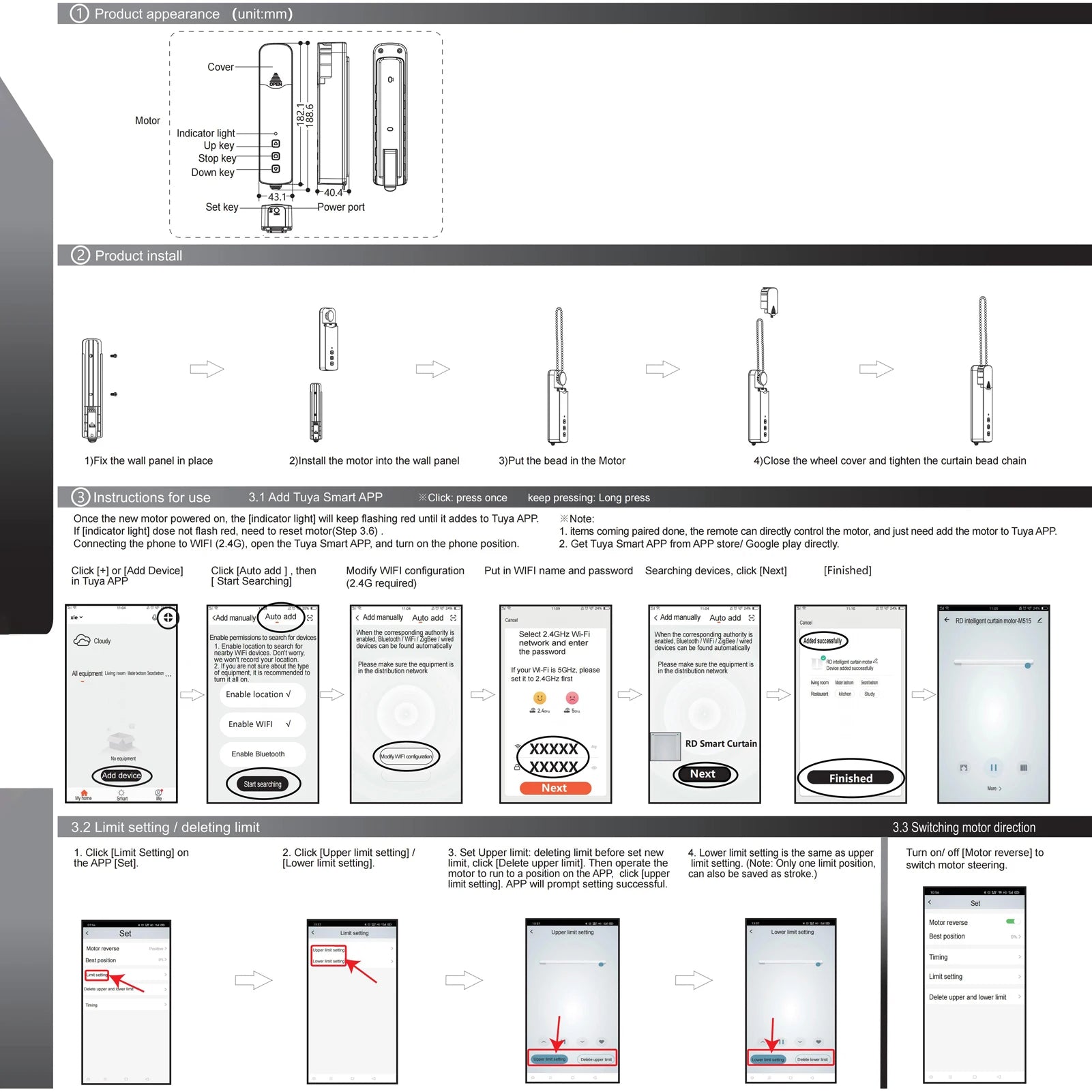 Intelligent Curtain Motor Home Electric Curtain in USA.