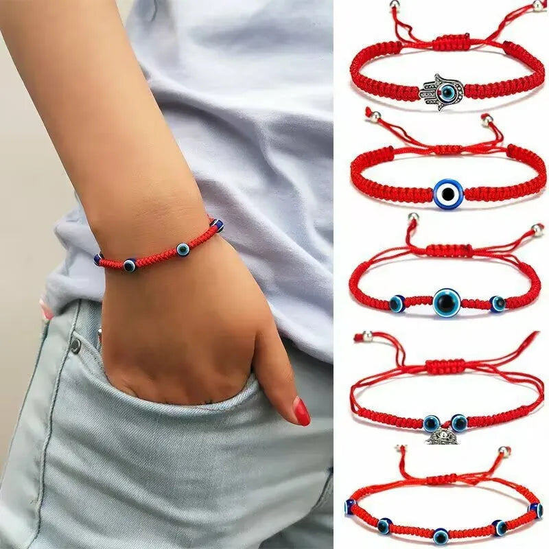 Classic Red String Bracelets Turkish Evil Eye Braided Rope in USA.