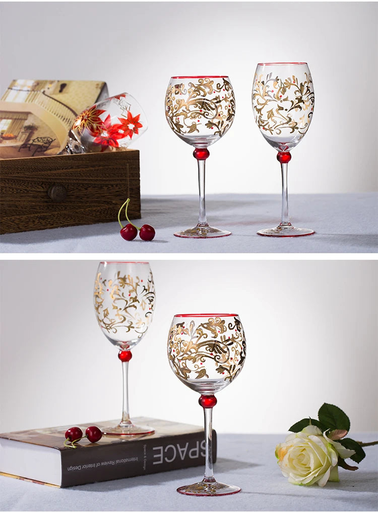 Hand Painted Wine Glass, Champagne Cup, Goblet, Crystal Cups in USA.