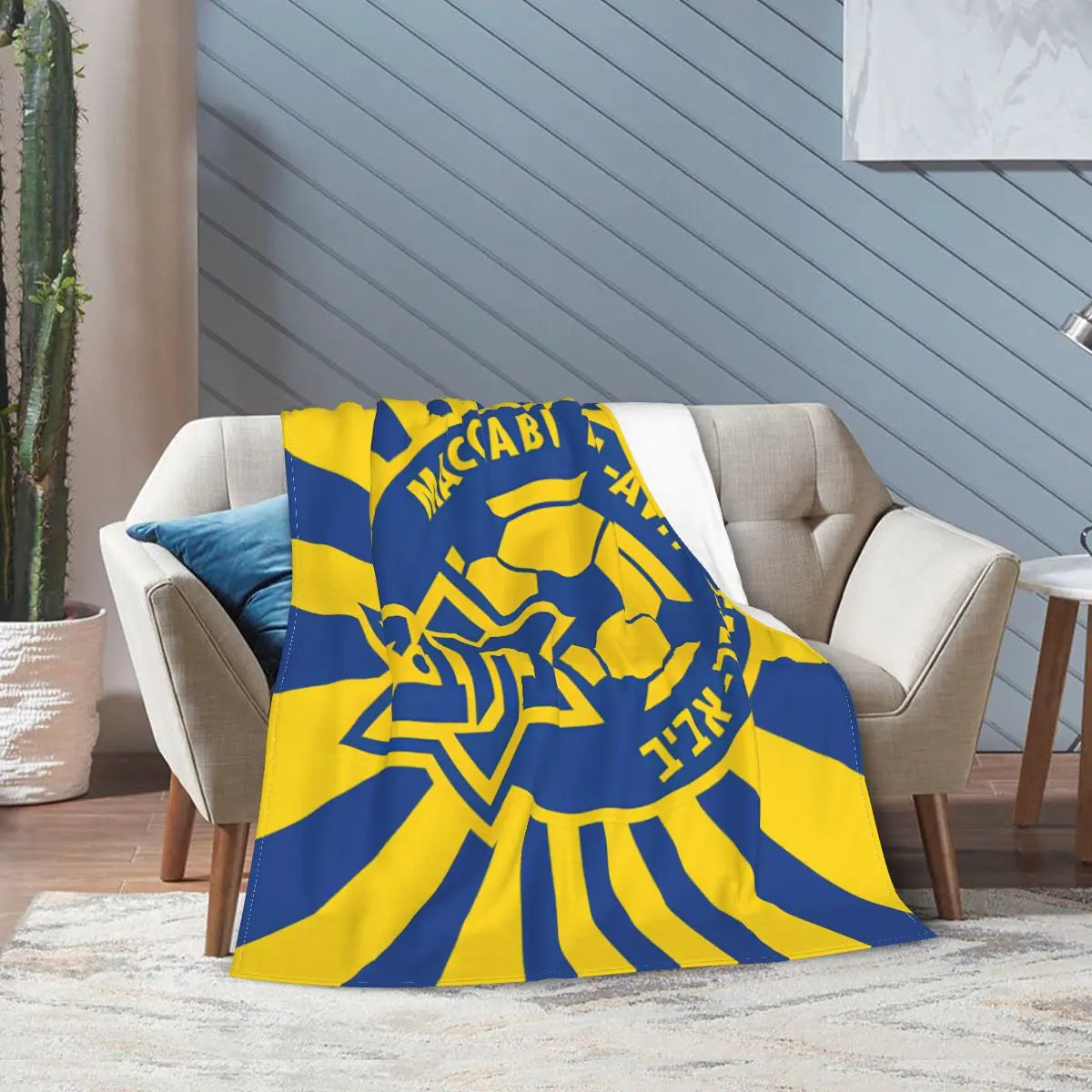 Maccabi Aviv Flannel Throw Blanket Warm Bed Blanket in USA.