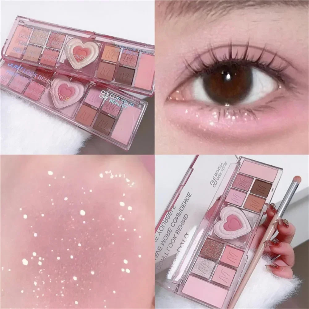 Love Heart Pink Eyeshadow Palette Natural Cool Tone in USA