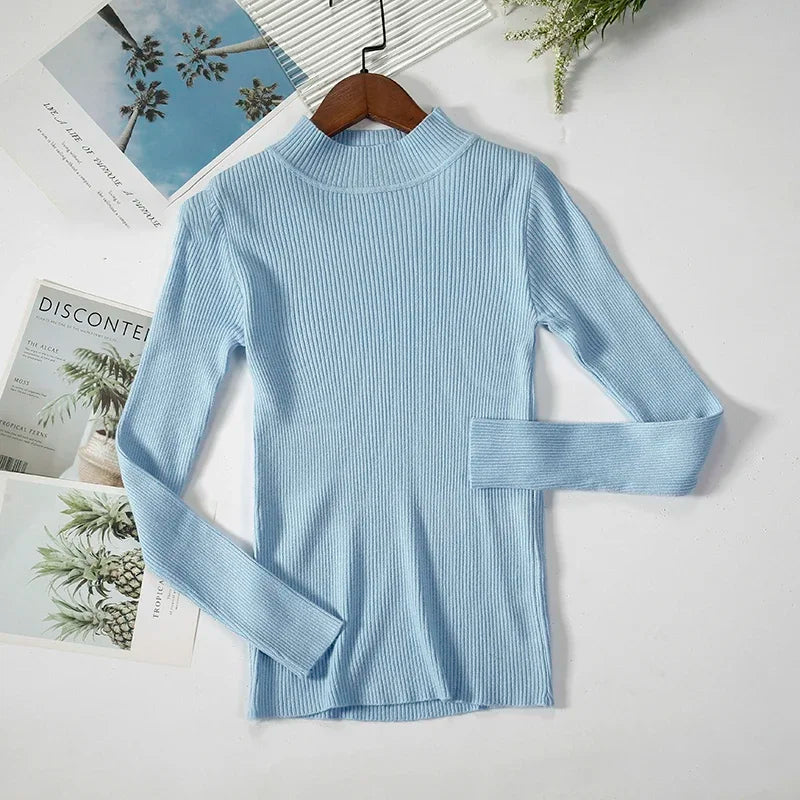 Women Spring Turtleneck Sweater Knitted Soft Pullovers cashmere in USA