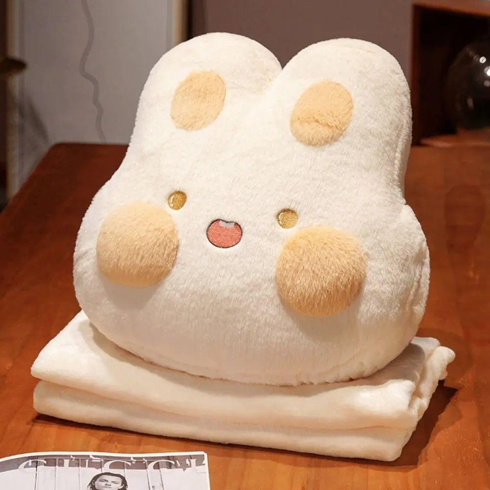 Cute with Blanket Warm Hand Throw Pillow Anime Rabbit in USA.