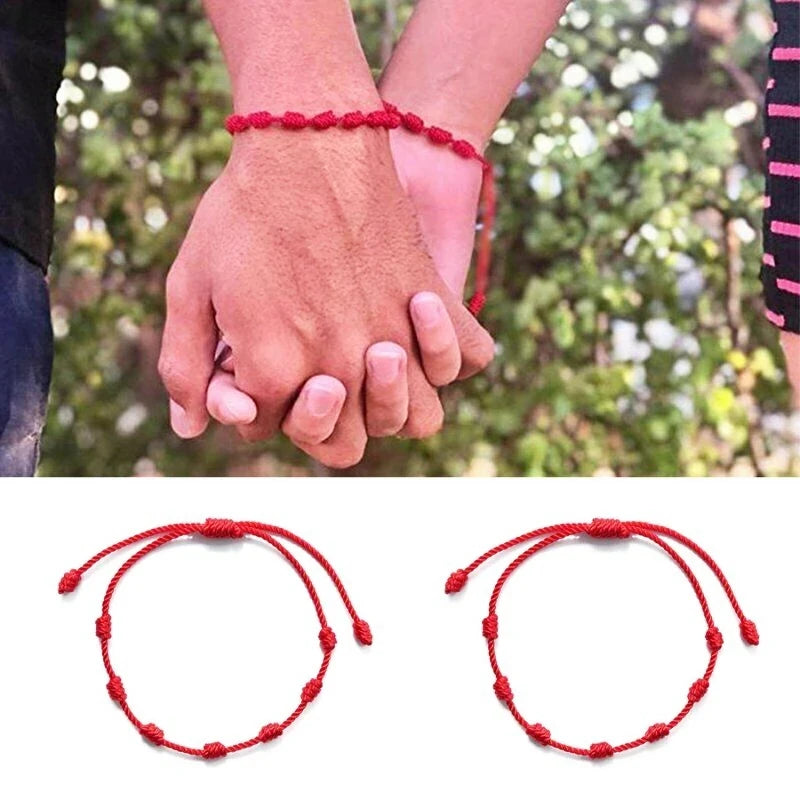 Knots Red Black String Bracelet For Protection Lucky Amulet in USA.