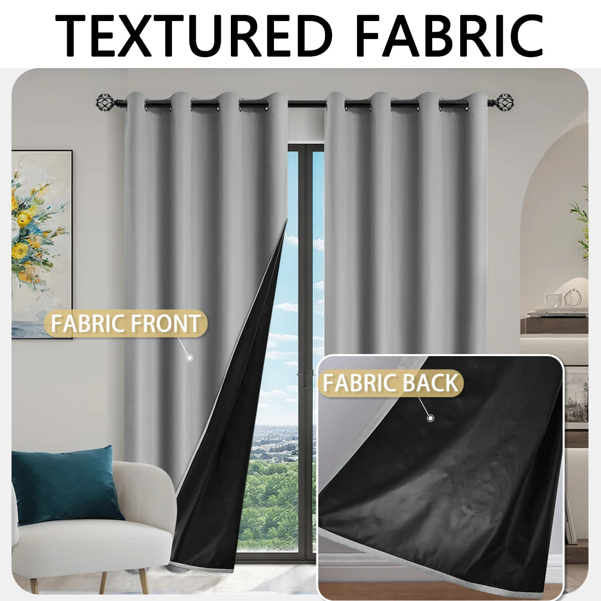 Solid color full shading sun protection Blackout curtains in USA