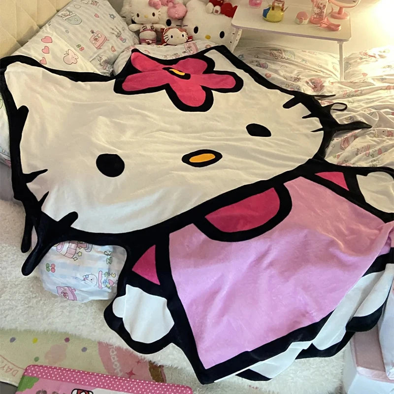 Hello kitty Shape Blanket Flannel Throw Blanket in USA.