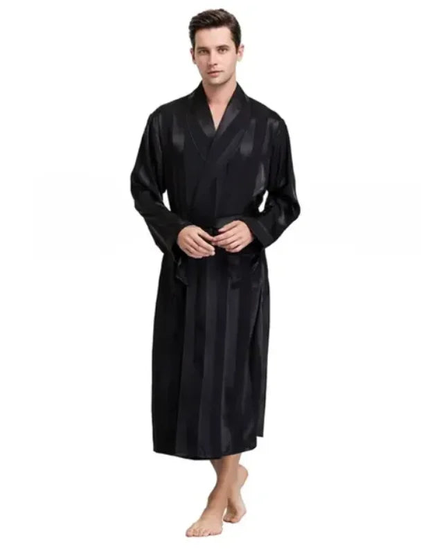 Bathrobe Silk Long Dressing Gown Plus Size Sleepwear in USA