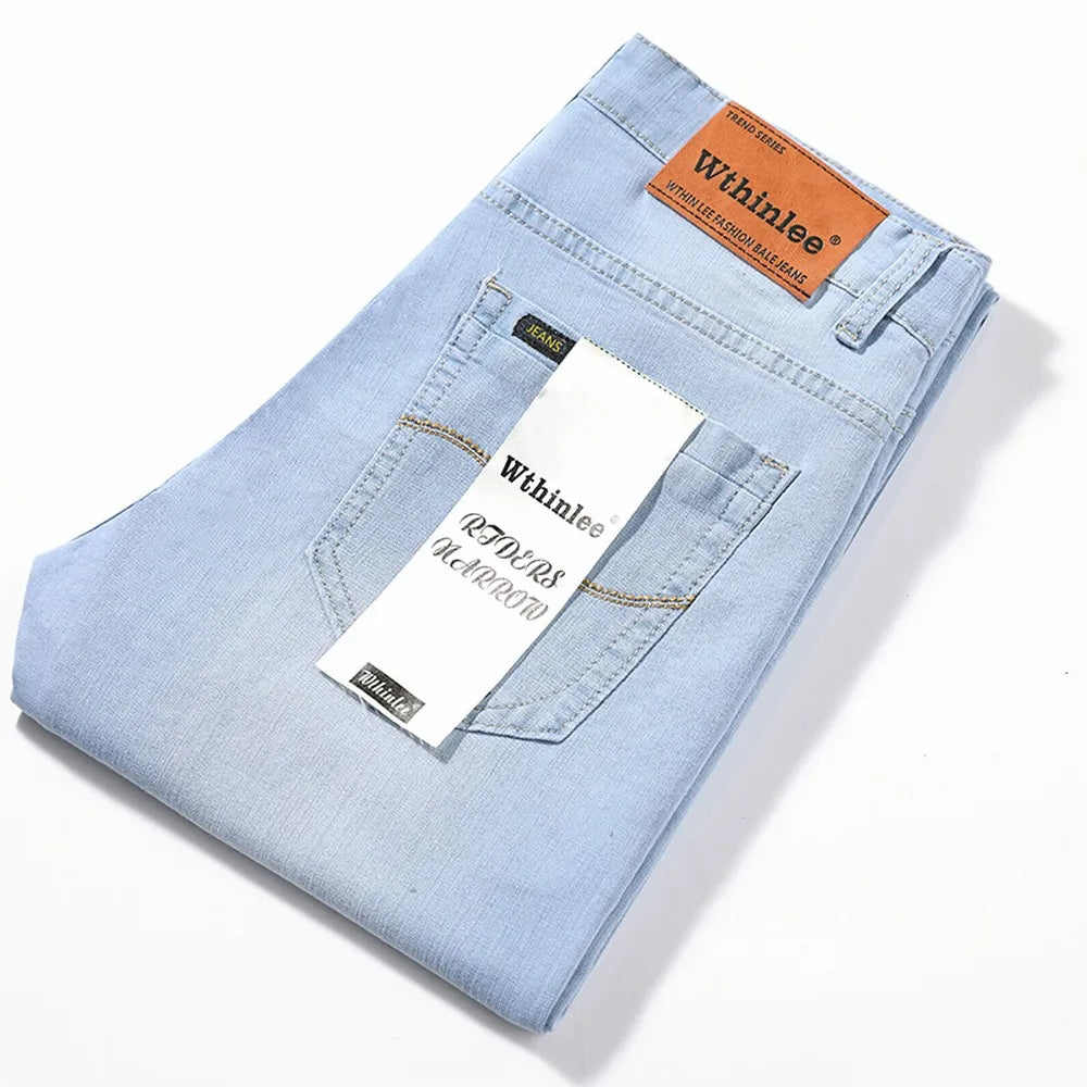 Wthinlee Spring Summer Business Jeans Men Light Blue in USA