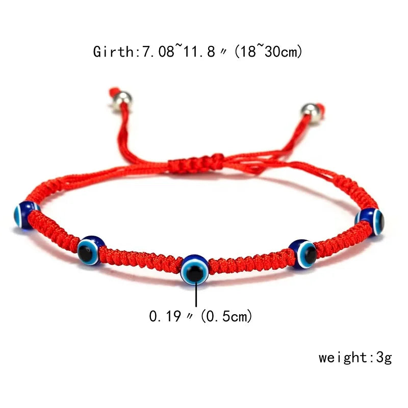 Classic Red String Bracelets Turkish Evil Eye Braided Rope in USA.