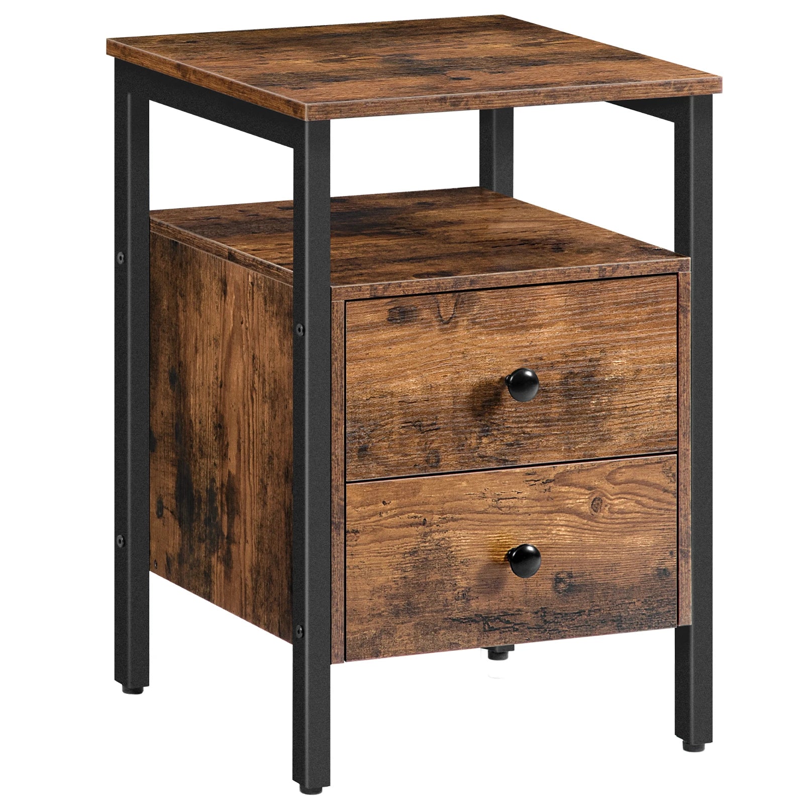 HOOBRO Nightstand Bedside Table Drawers Storage Shelves IN USA.