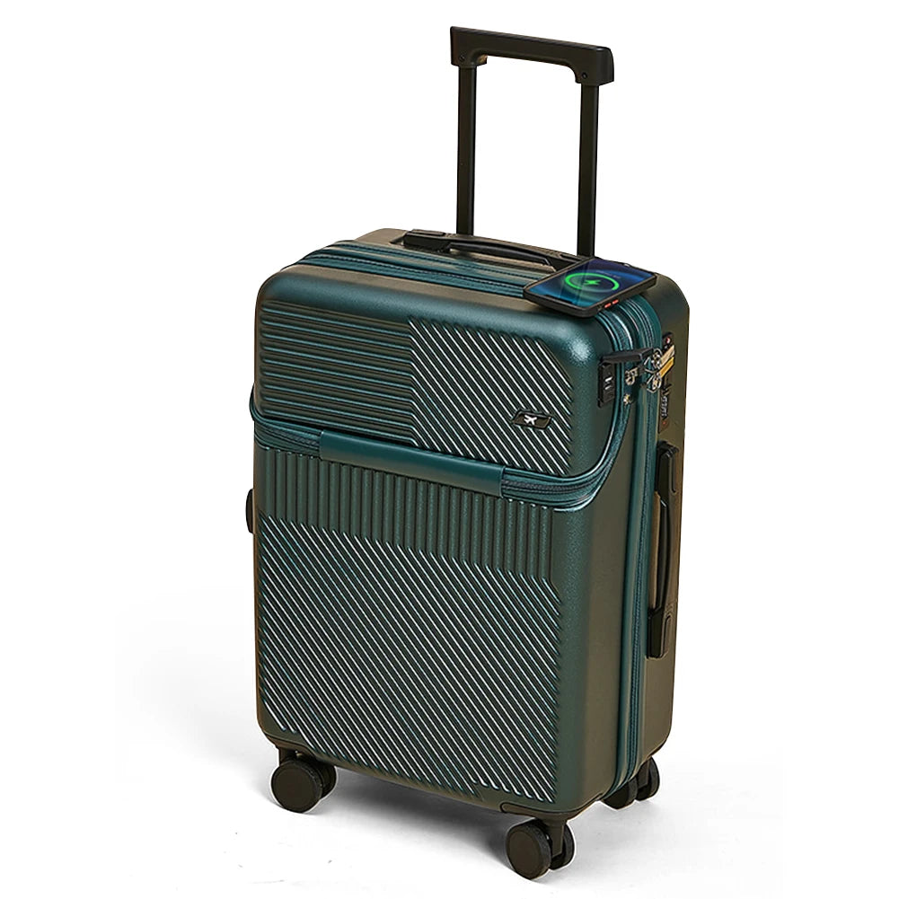 Opening Roller Trolley Case ABS Men Travel Suitcase in USA