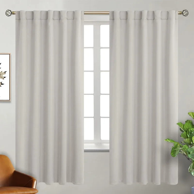 Navy Blue Elegant Blackout Curtains Rod Pocket in USA