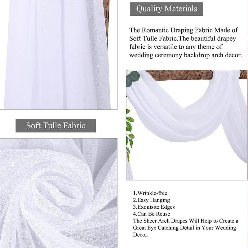 White Wedding Arch Draping Fabric Chiffon Fabric Drape in USA