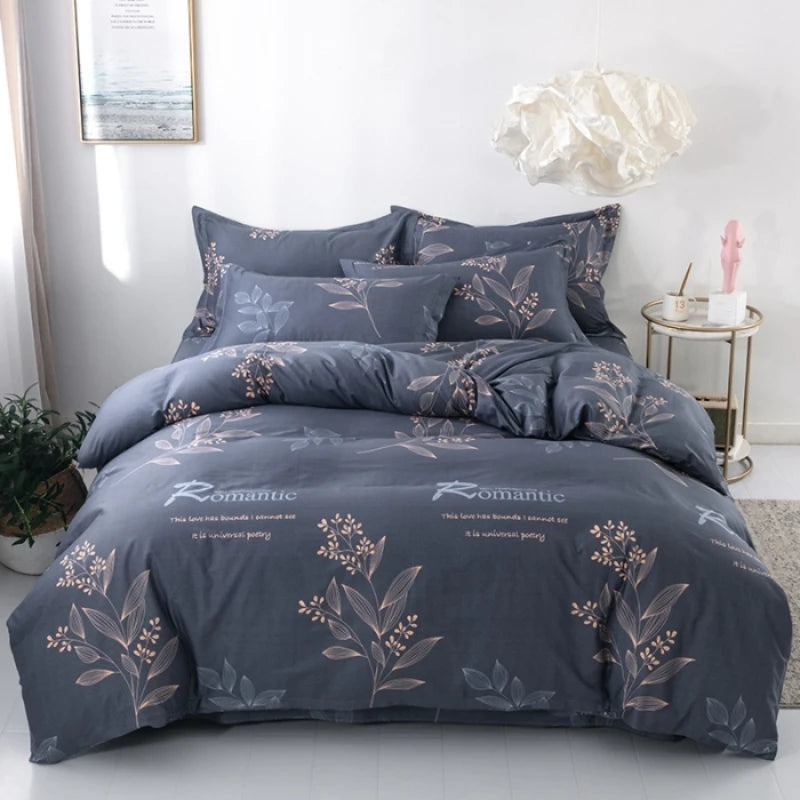 Cotton Duvet Cover Set Flower Printing Cotton Soft Pillowcase Bedding in USA