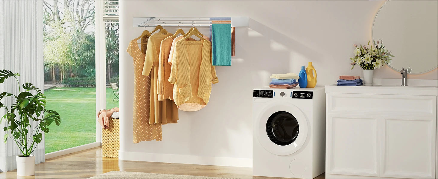 Laundry Drying Rack Collapsible Wall Mounted Clothes IN USA.