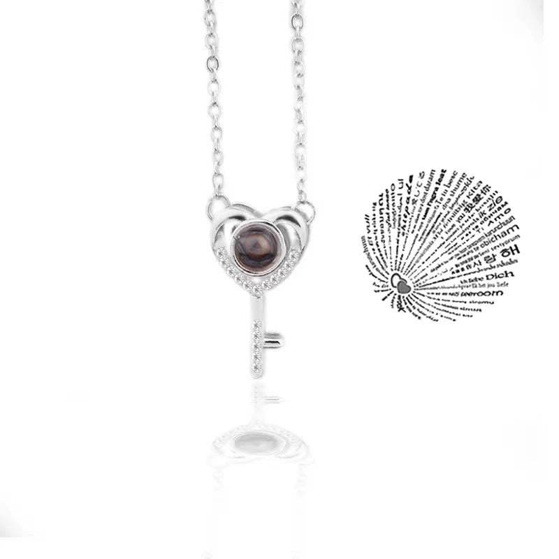 Love Heart Necklace I Love You Projection Pendant Jewelry in USA