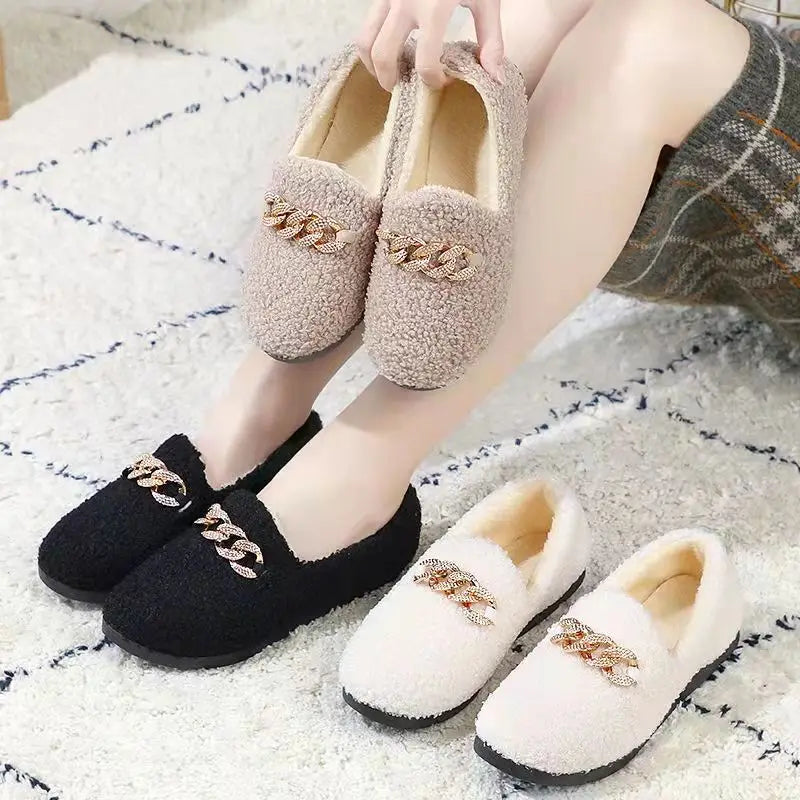 Womens Winter Slippers Warm Short Plush House Shoes in USA