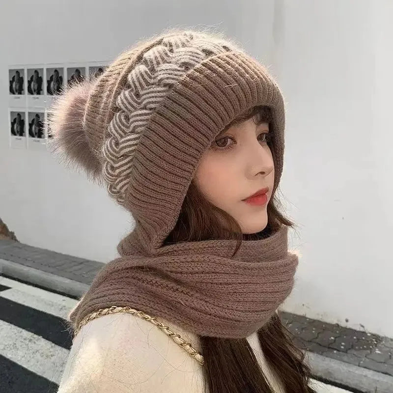 New Super Cute Warm Winter Scarf Hat Gloves Fleece Thickened in USA