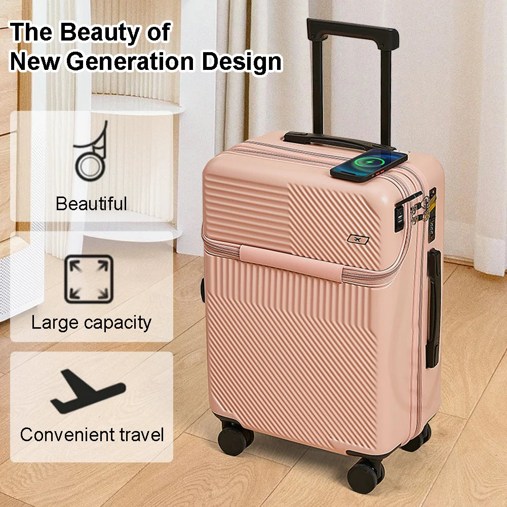 Opening Roller Trolley Case ABS Men Travel Suitcase in USA