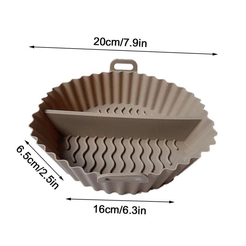 Divide Silicone Air Fryers Oven Baking Tray Pizza Fried in USA.