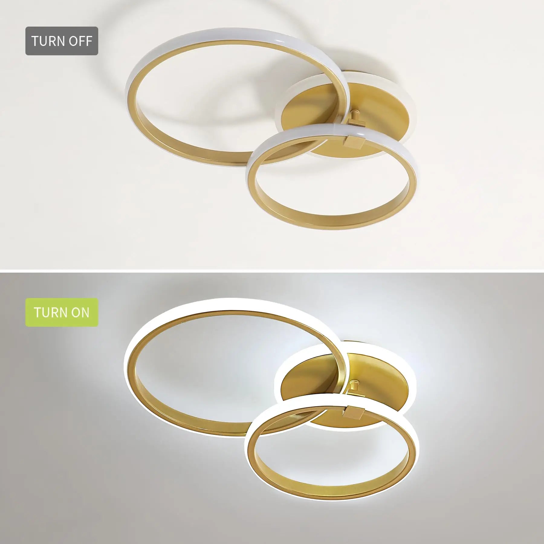 Modern LED Ceiling Light Fixture, Ring Rotatable Ceiling Lamp IN USA.